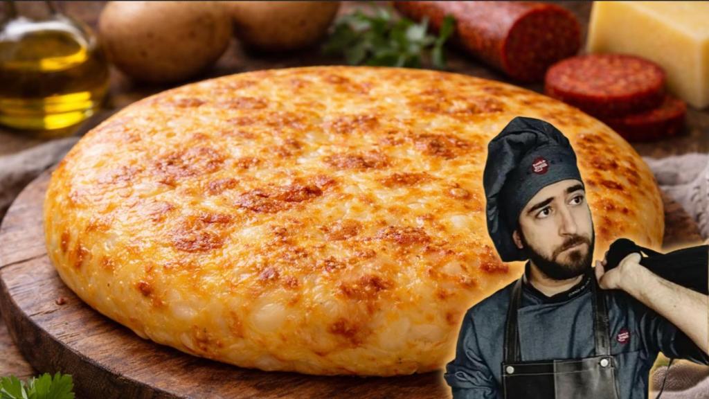 Pablo Suárez, cocinero, en un montaje de El Español