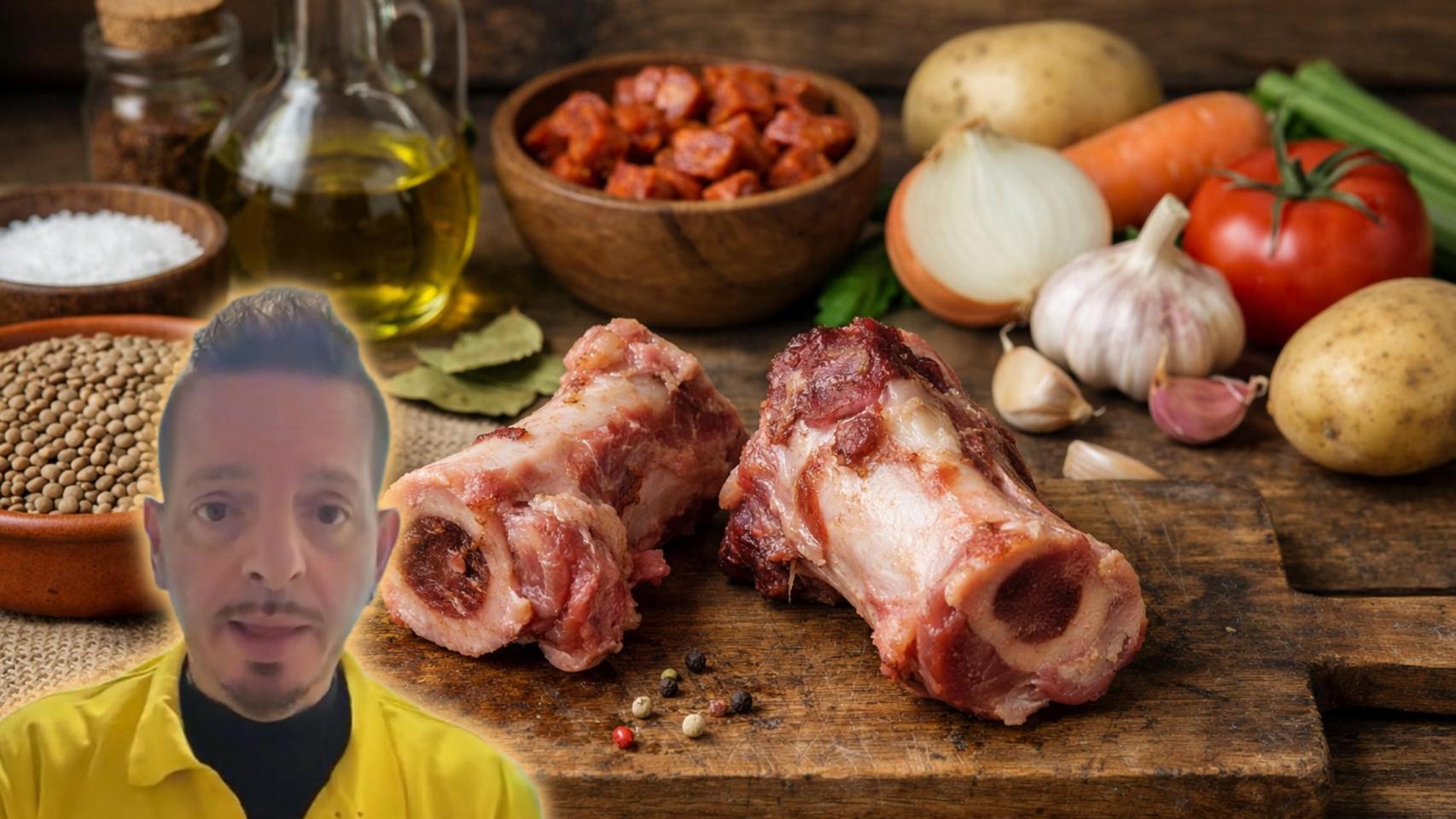 Mariano, carnicero, en un montaje de El Español