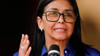 La presidenta interina de Venezuela, Rodríguez, ofrece una conferencia de prensa en Caracas