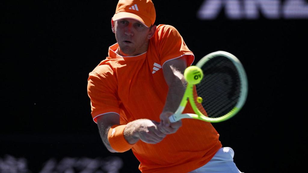 Alejandro Davidovich, durante el partido ante Reilly Opelka en el Open de Australia.