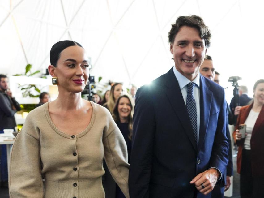 Katy Perry y Justin Trudeau, en el Foro Económico Mundial (FEM), en Davos.