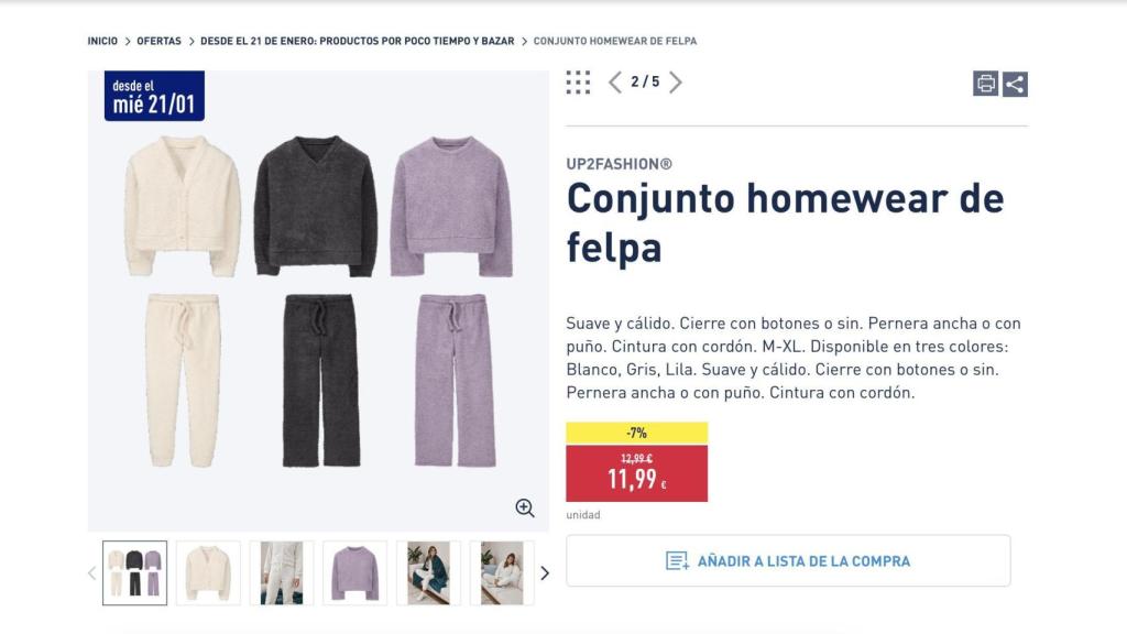 Conjunto homewear de felpa.