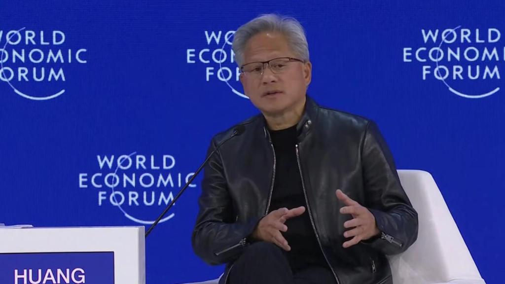 Jensen Huang, CEO de Nvidia, durante el Foro de Davos 2026.