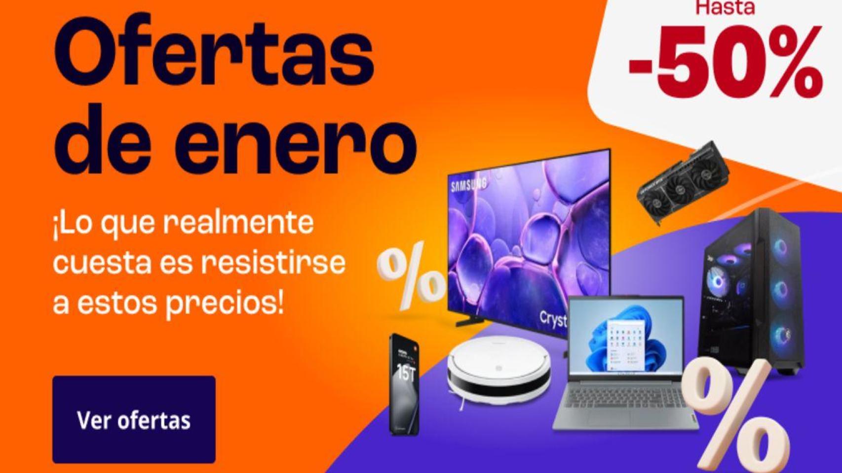 Ofertas de enero en PcComponentes: la tecnología más vendida ¡con descuentos de hasta el 50%!