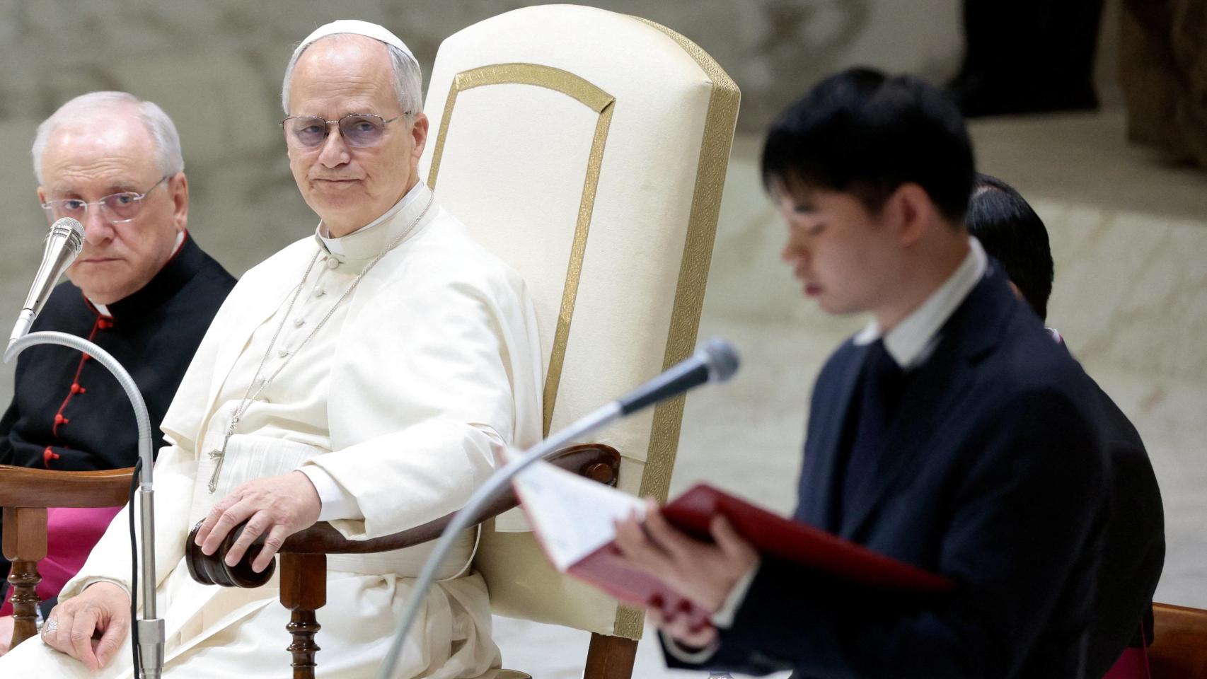 El papa León XIV este miércoles durante una audiencia en el Vaticano.
