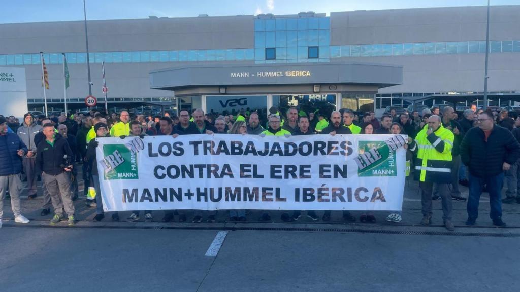 Protesta de los trabajadores de Mann+Hummel en Zaragoza