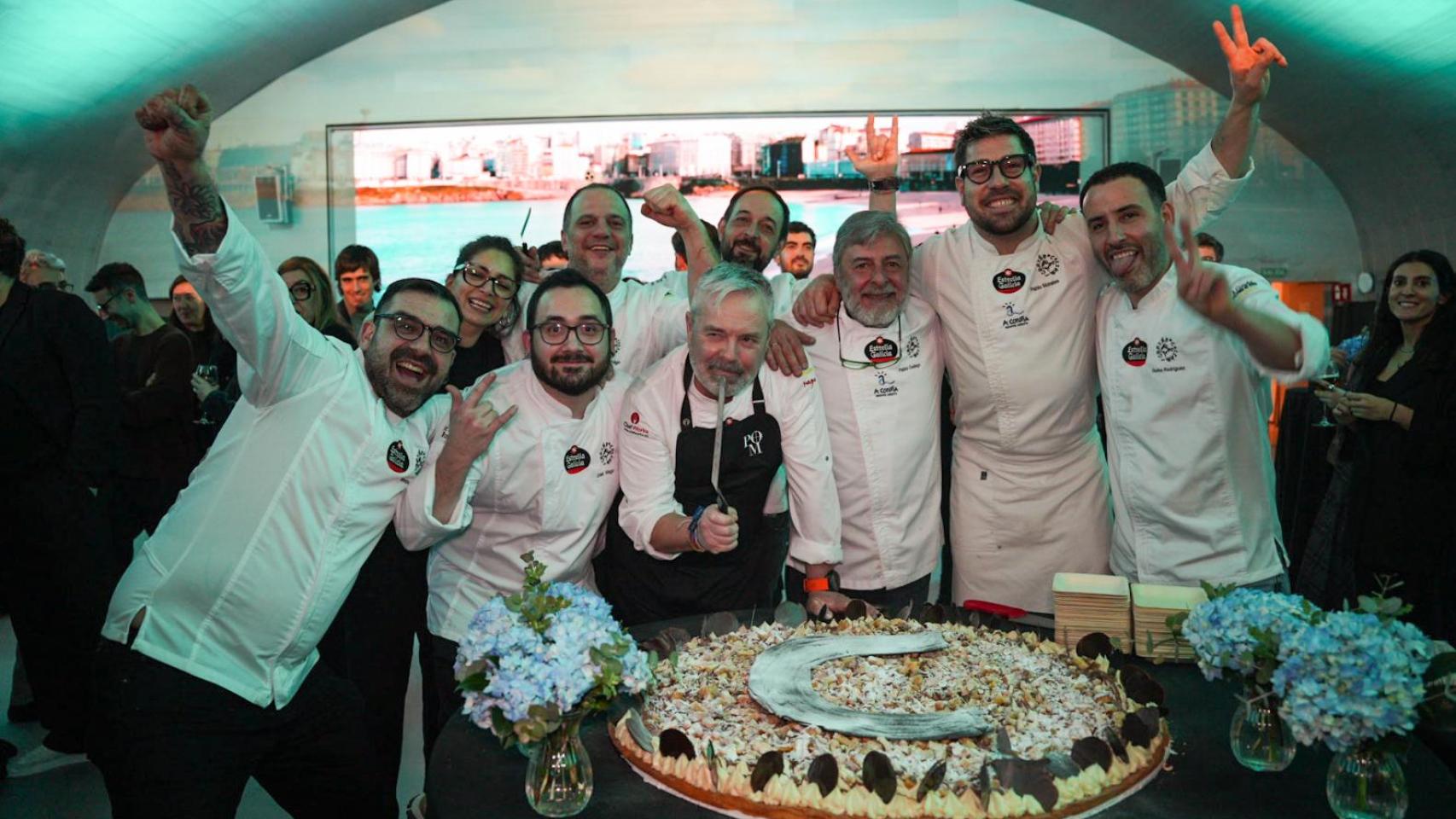Chefs de Coruña Cocina en el evento previo a Fitur