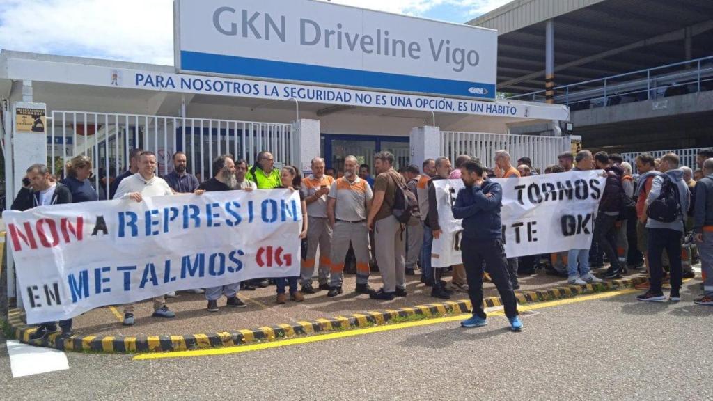 Imagen de una protesta de los trabajadores de GKN Driveline Vigo en 2023.