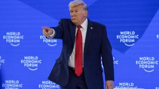 Donald Trump asiste a la 56.ª reunión anual del Foro Económico Mundial (FEM) en Davos.