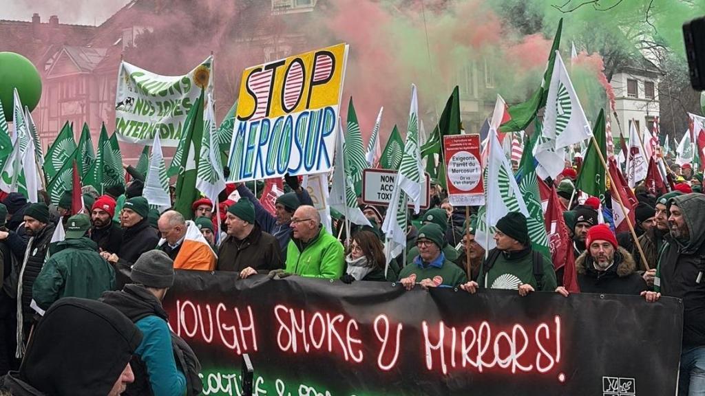 Protestas contra el acuerdo UE-Mercosur.