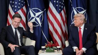 El secretario general de la OTAN, Mark Rutte, y el presidente de EEUU, Donald Trump, durante su reunión de este miércoles en Davos