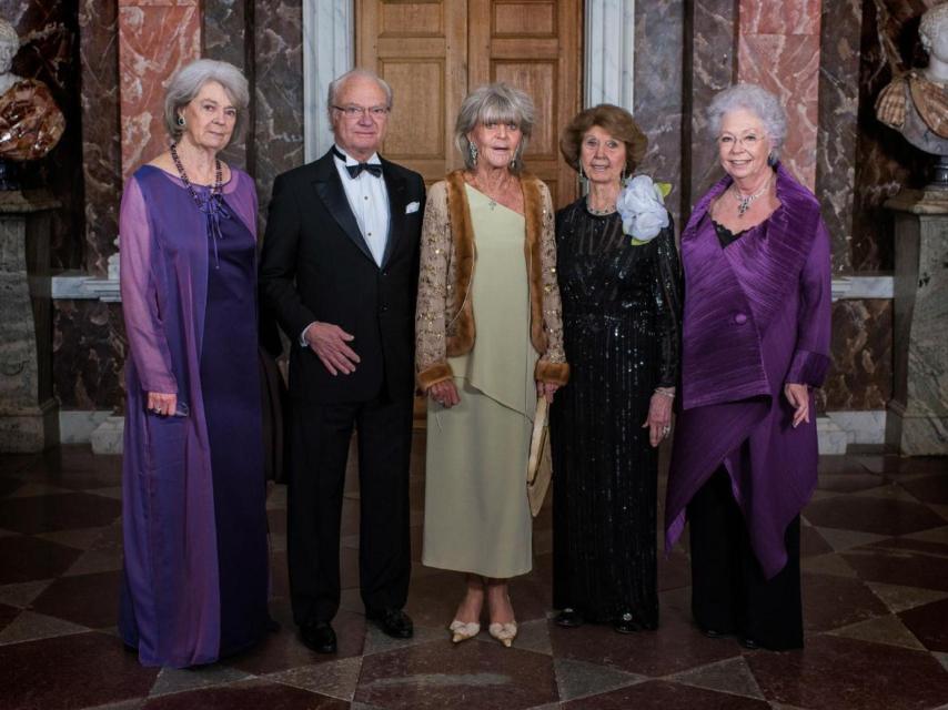 El Rey, con sus hermanas en el 80 cumpleaños de Birgitta, tambié fallecida.