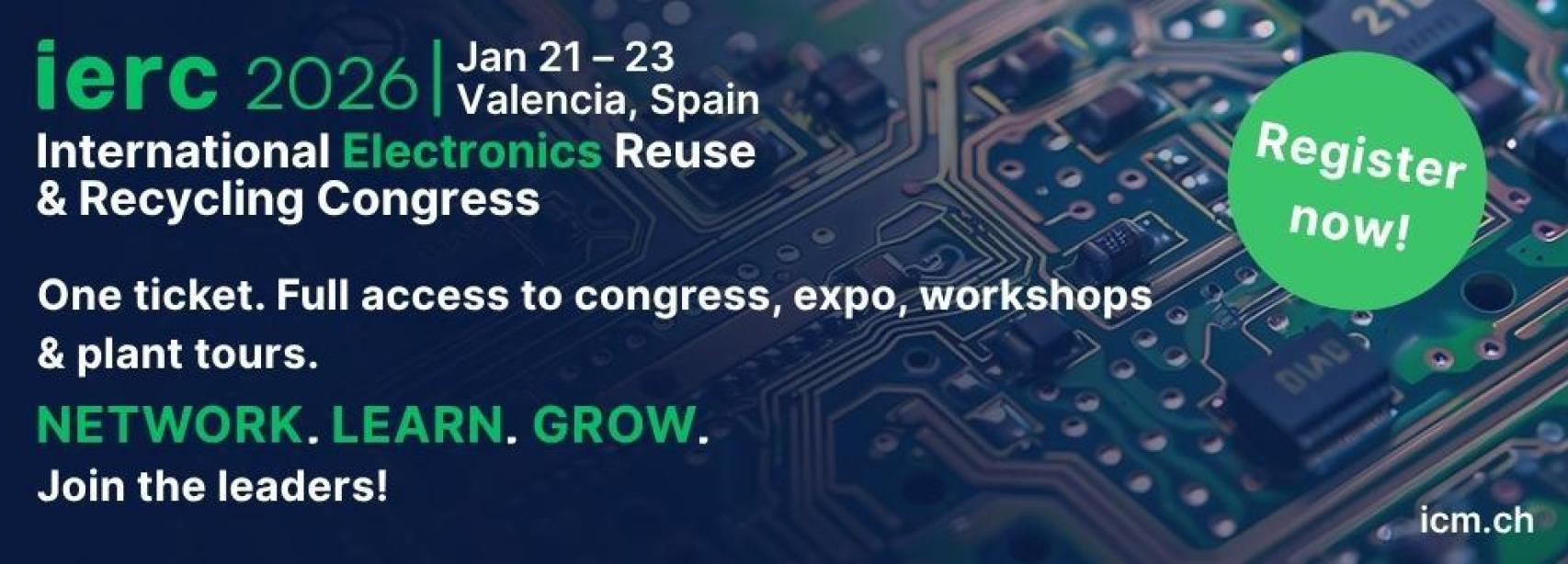 Congreso Internacional de Reutilización y Reciclaje de Productos Electrónicos IERC 2026.