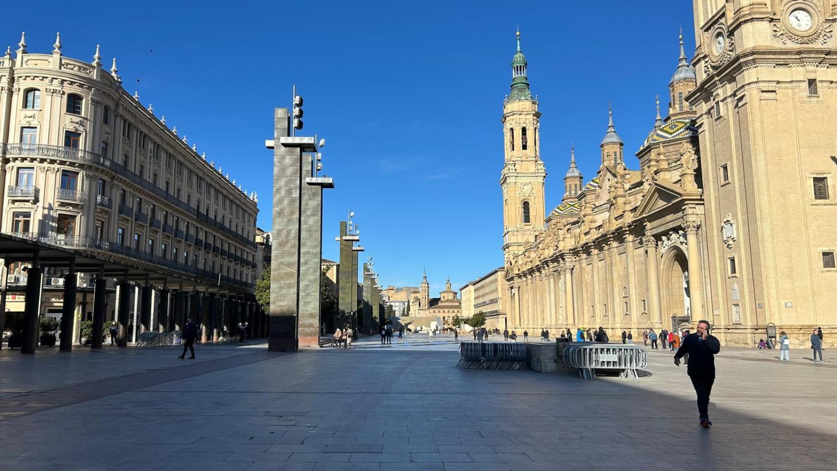 La plaza del Pilar, en Zaragoza.