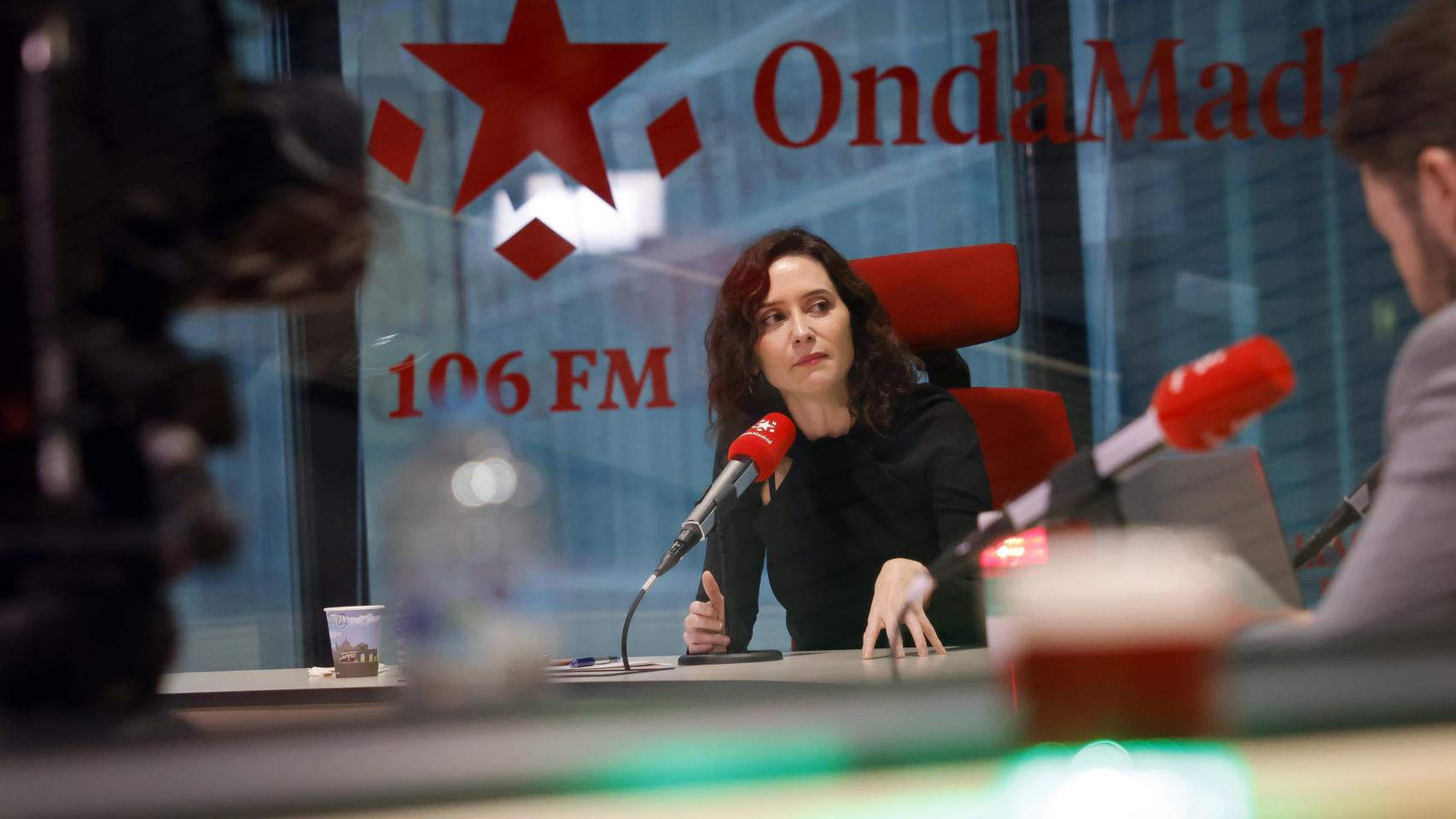 Isabel Díaz Ayuso este jueves durante su entrevista en Onda Madrid.