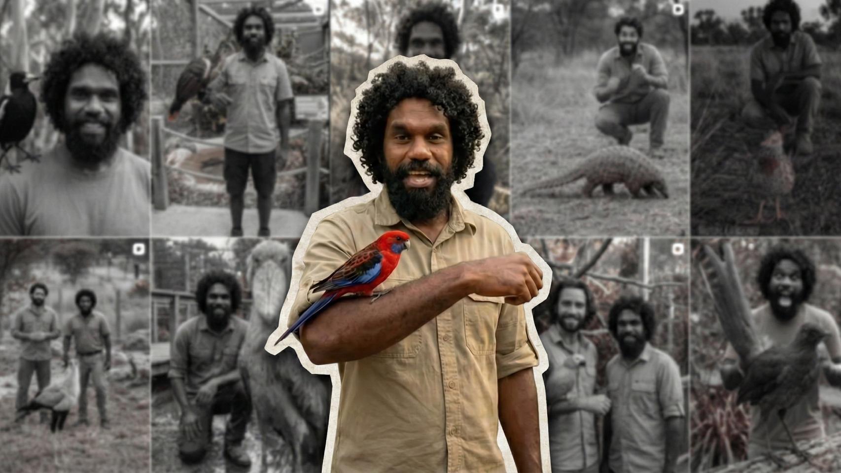 Montaje de Bush Legend, el aborigen 'influencer' que no existe.