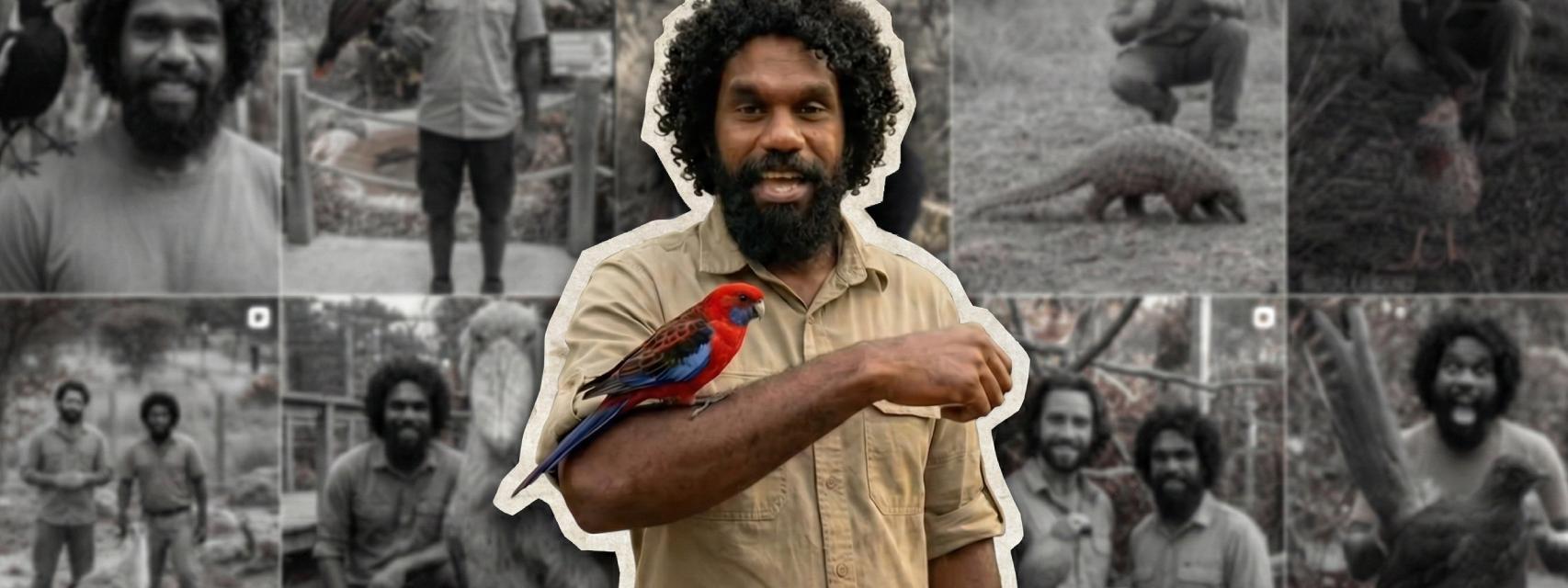 Montaje de Bush Legend, el aborigen 'influencer' que no existe.