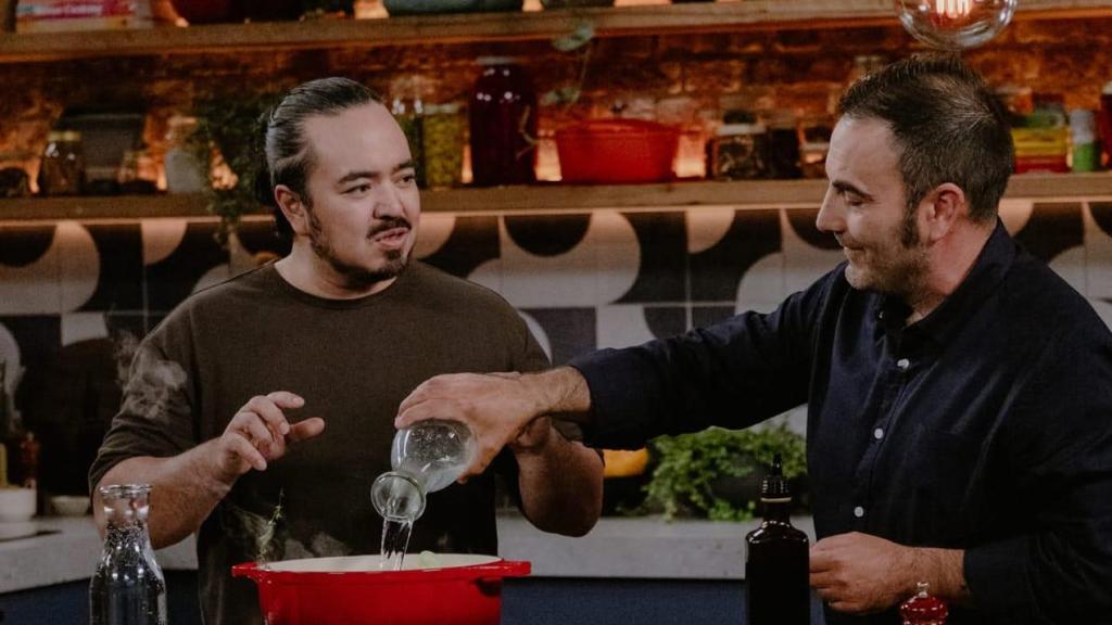 Rubén López Mesa en el programa 'The Cook Up' junto a Adam Liaw