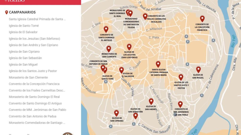 Mapa del Toreno de Campanas con motivo del 800 aniversario de la Catedral.