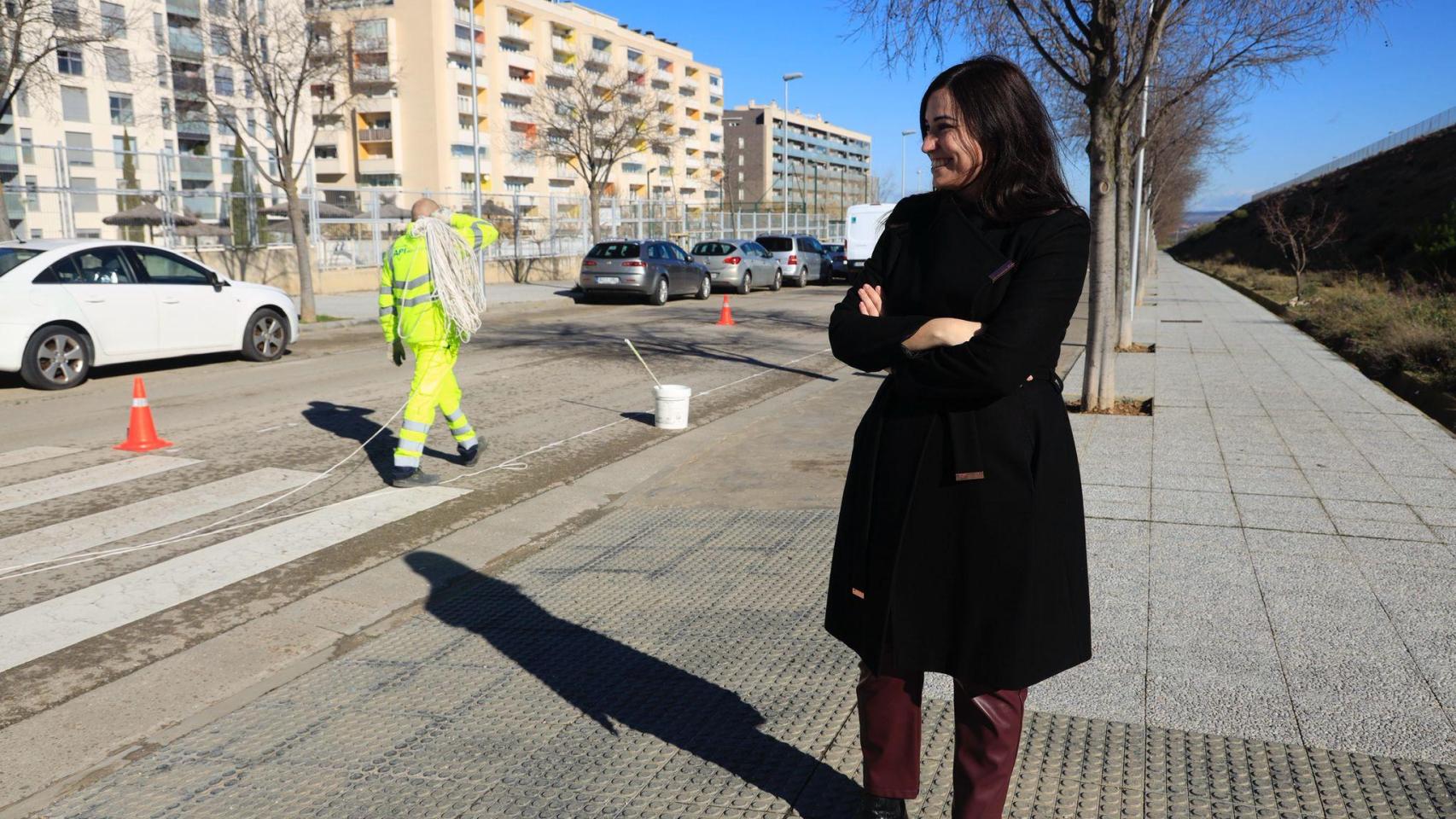 La concejal de Movilidad, Tatiana Gaudes, en Parque Venecia.
