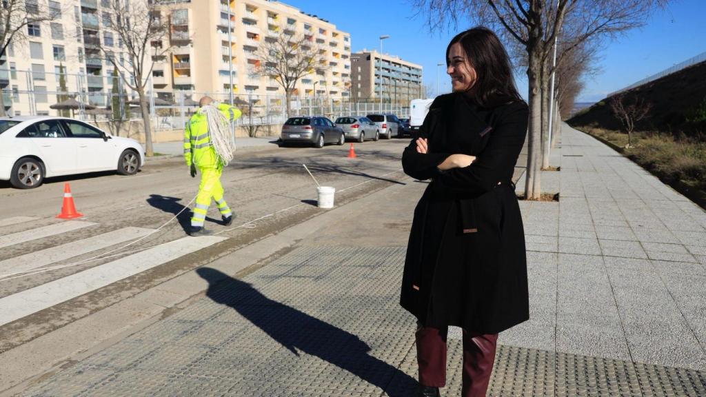La concejal de Movilidad, Tatiana Gaudes, en Parque Venecia.