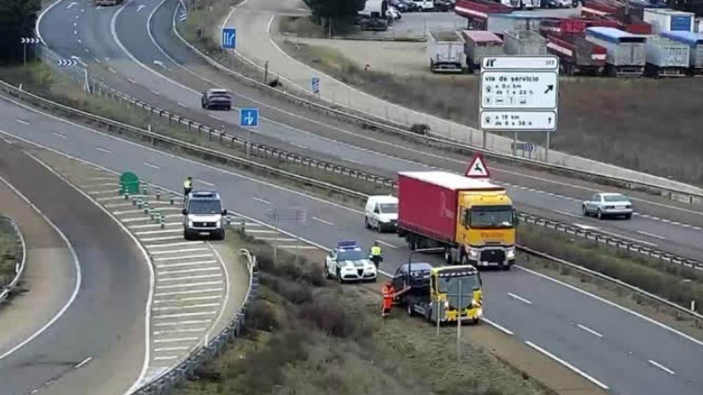 Imagen del accidente en la A-62.
