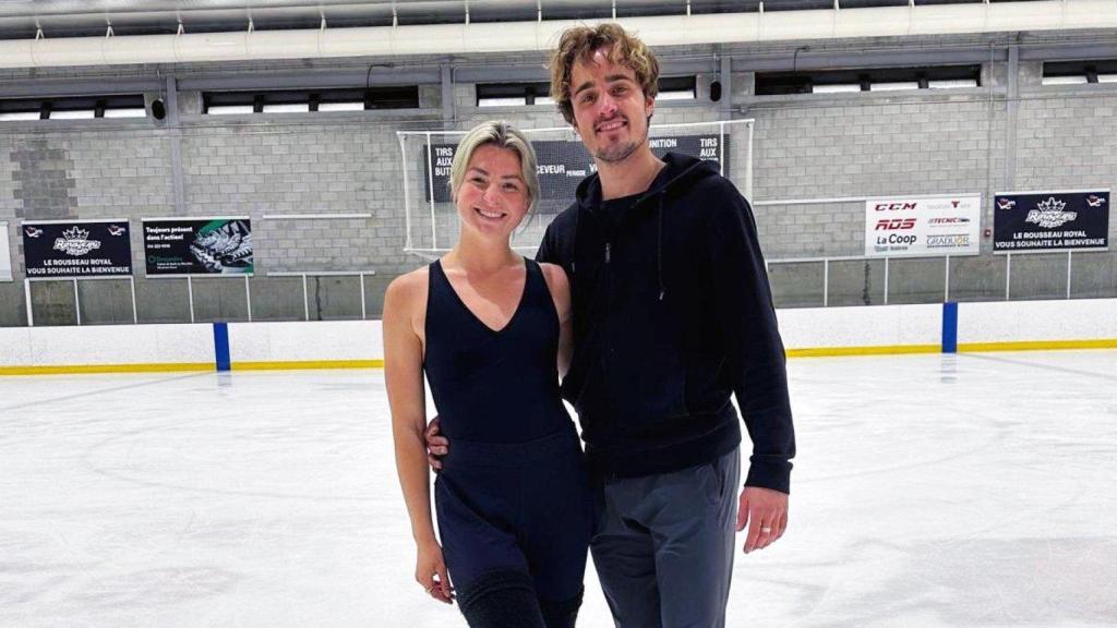 Olivia Smart y Tim Dieck, en una pista de hielo