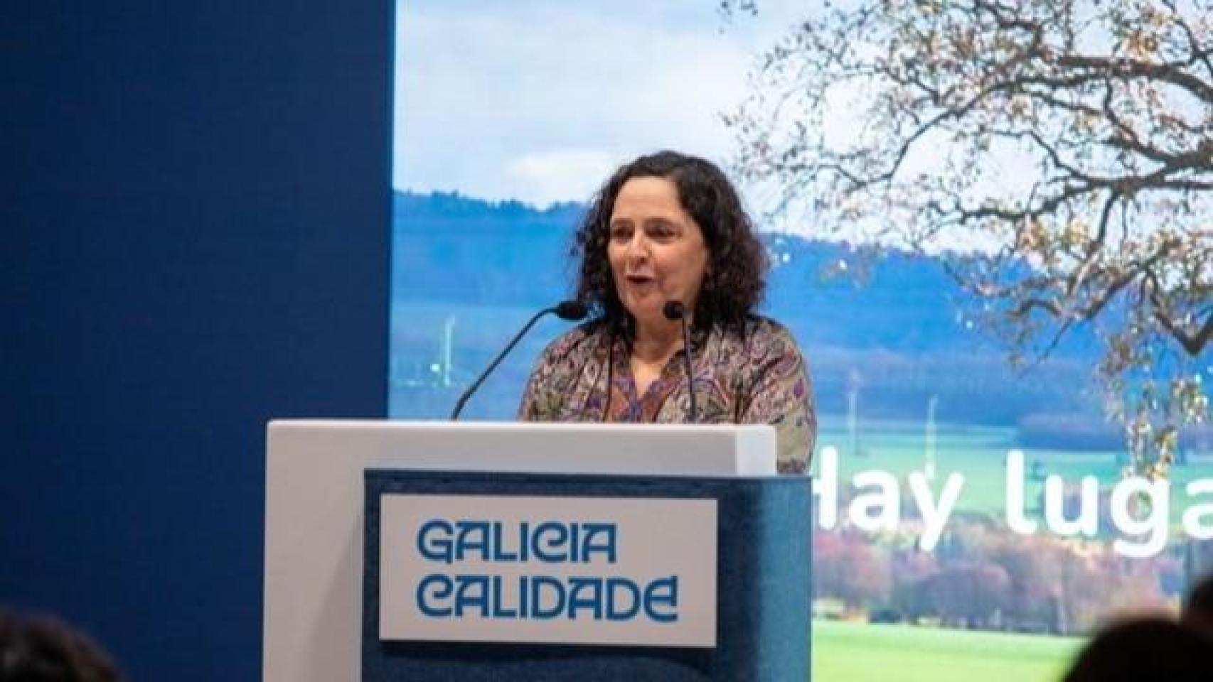 Belén do Campo en la presentación de Terras de Ordes (A Coruña) en FITUR.