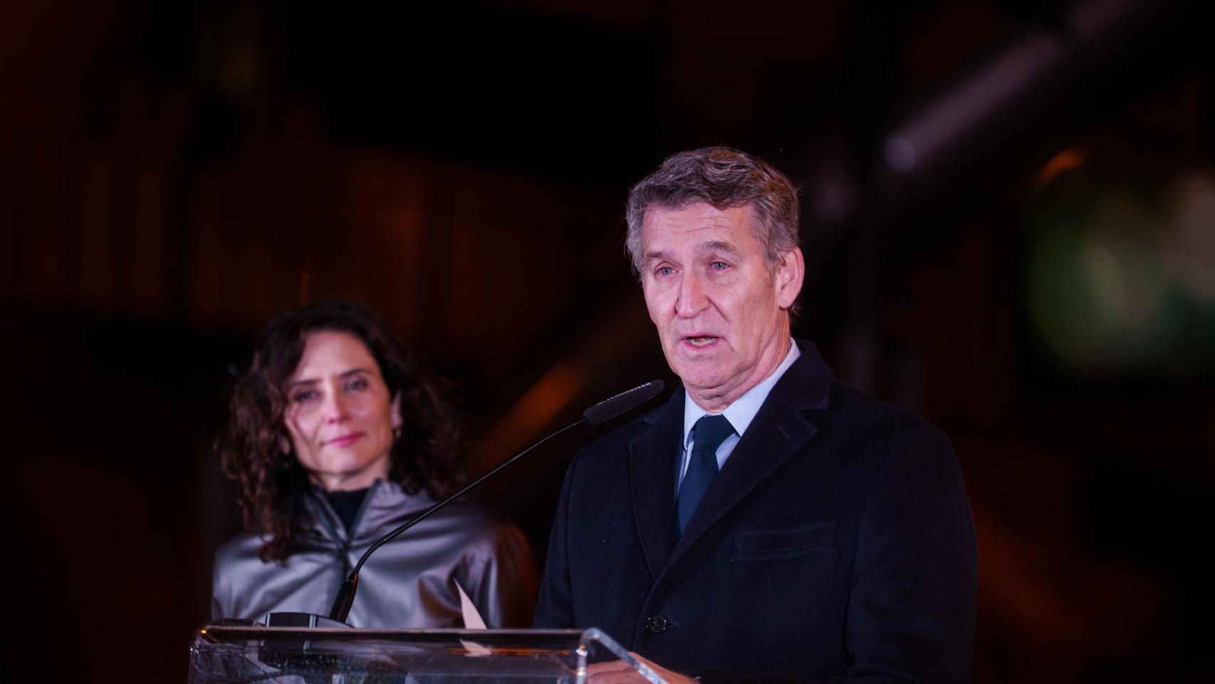 El presidente del PP, Alberto Núñez Feijóo, interviene, en los Jardines de Gregorio Ordóñez, a 22 de enero de 2026, en Madrid (España).
