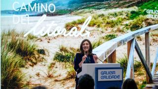 La conselleira Ángeles Vázquez en la presentación del Camiño do litoral en Fitur.