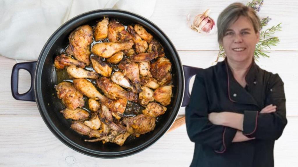 Manoli García, cocinera y su pollo al ajillo extra jugoso