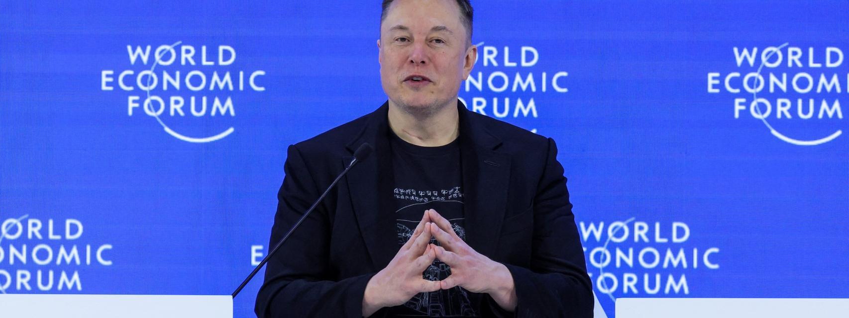 Elon Musk durante su participación en el Foro de Davos.