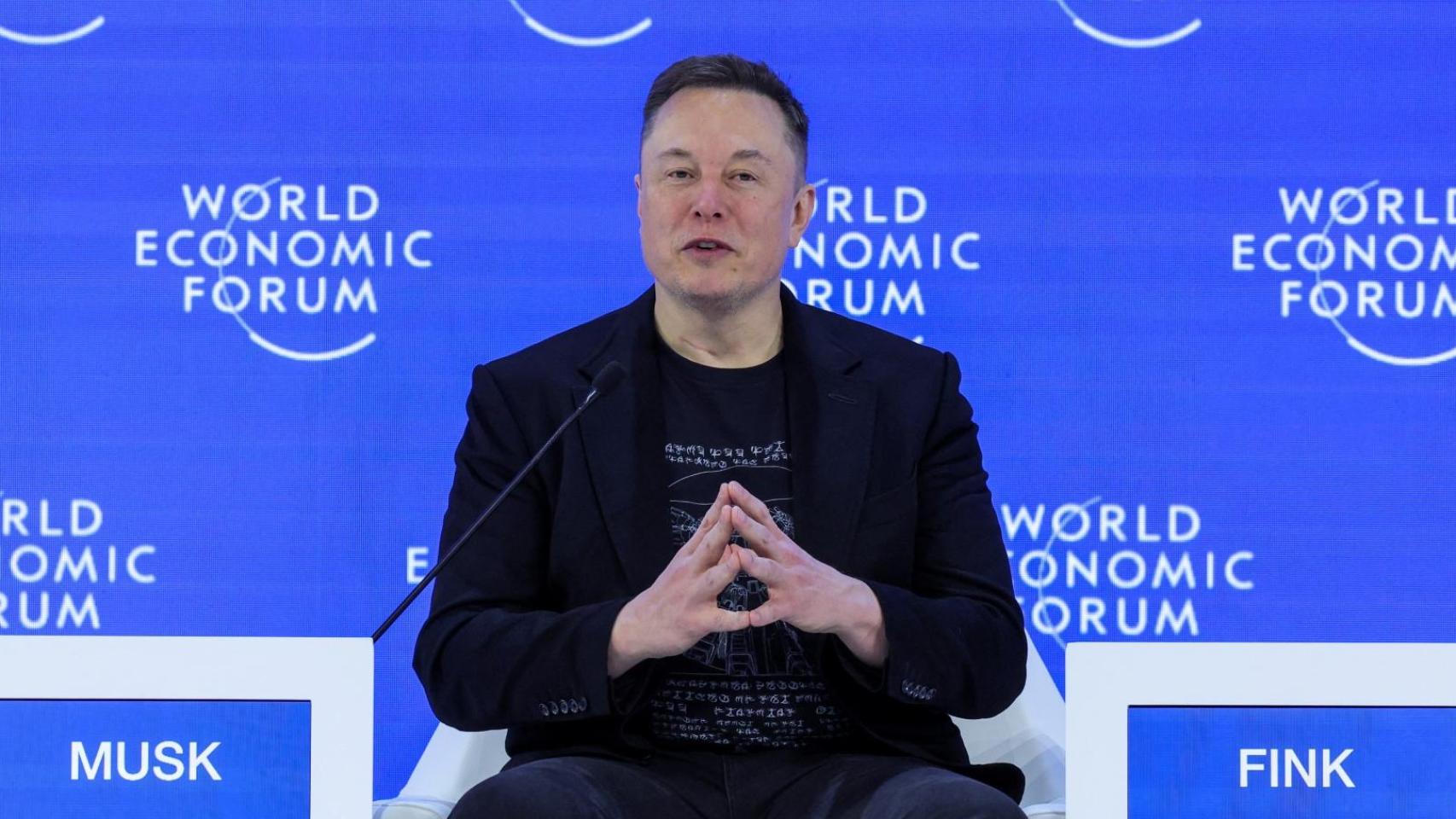 Elon Musk durante su participación en el Foro de Davos.