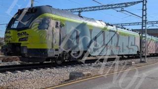 Uno de los trenes auscultadores que costaron 113 millones 'abandonado' en las cocheras de Madrid.