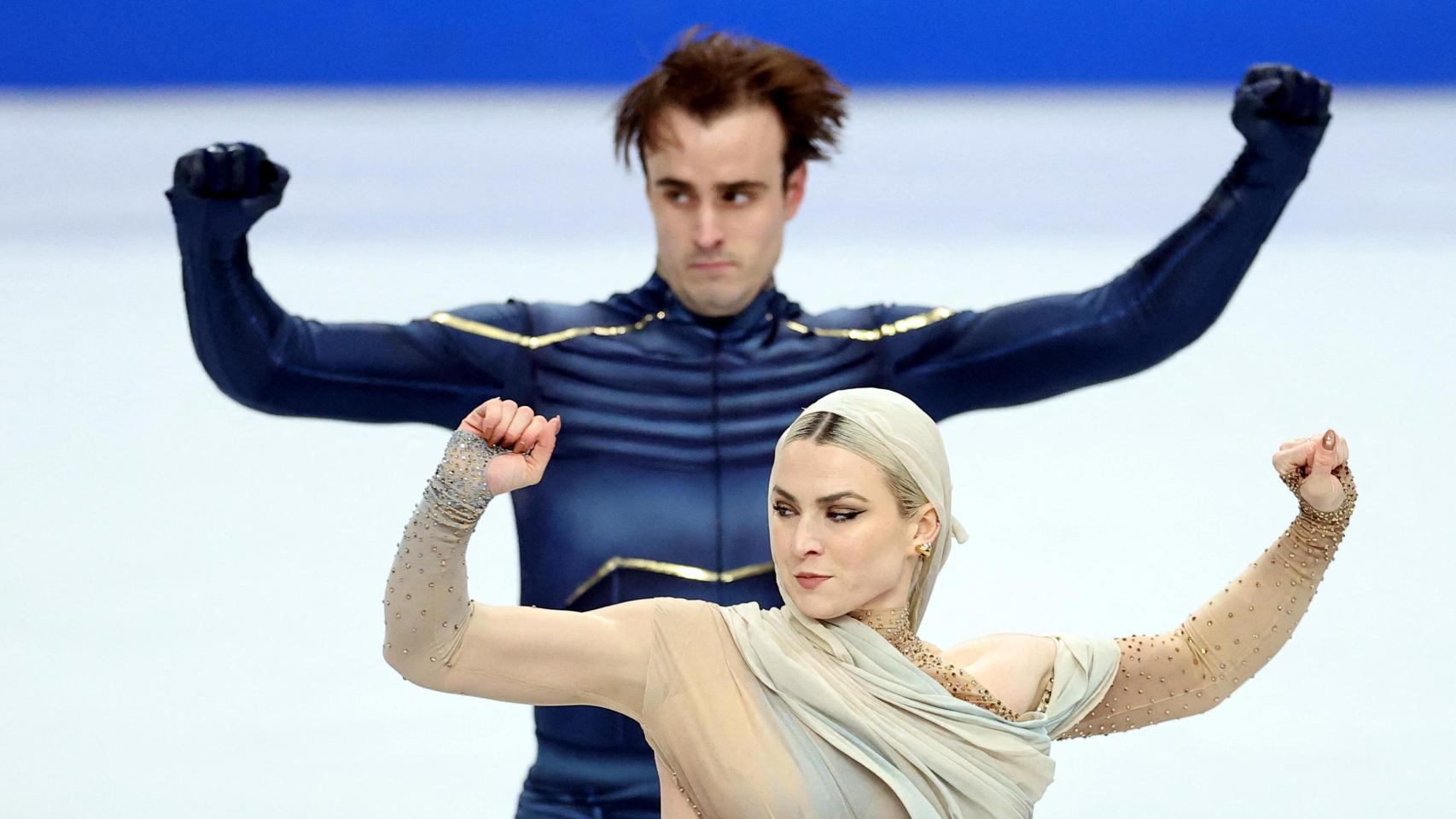 Olivia Smart y Tim Dieck, durante el Campeonato de Europa de Sheffield.