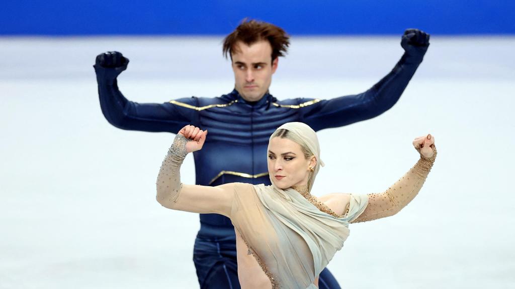 Olivia Smart y Tim Dieck, durante el Campeonato de Europa de Sheffield.