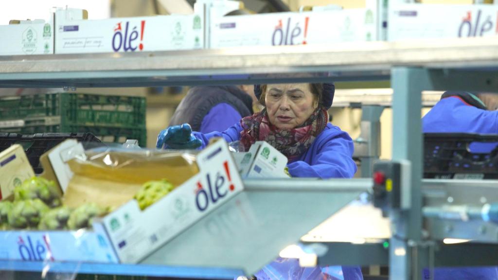 Una trabajadora de Sat Olé en San Bartolomé.