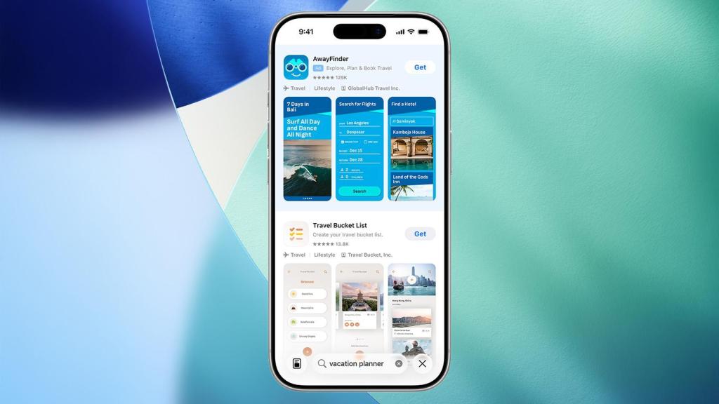 Lista de resultados en la App Store.
