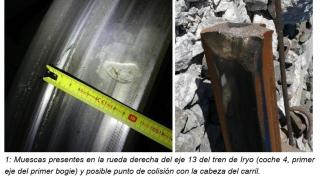 Imagen de la vía cedida por la Comisión de Investigación del accidente de Adamuz