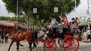 Una calesa en la Feria de Sevilla.