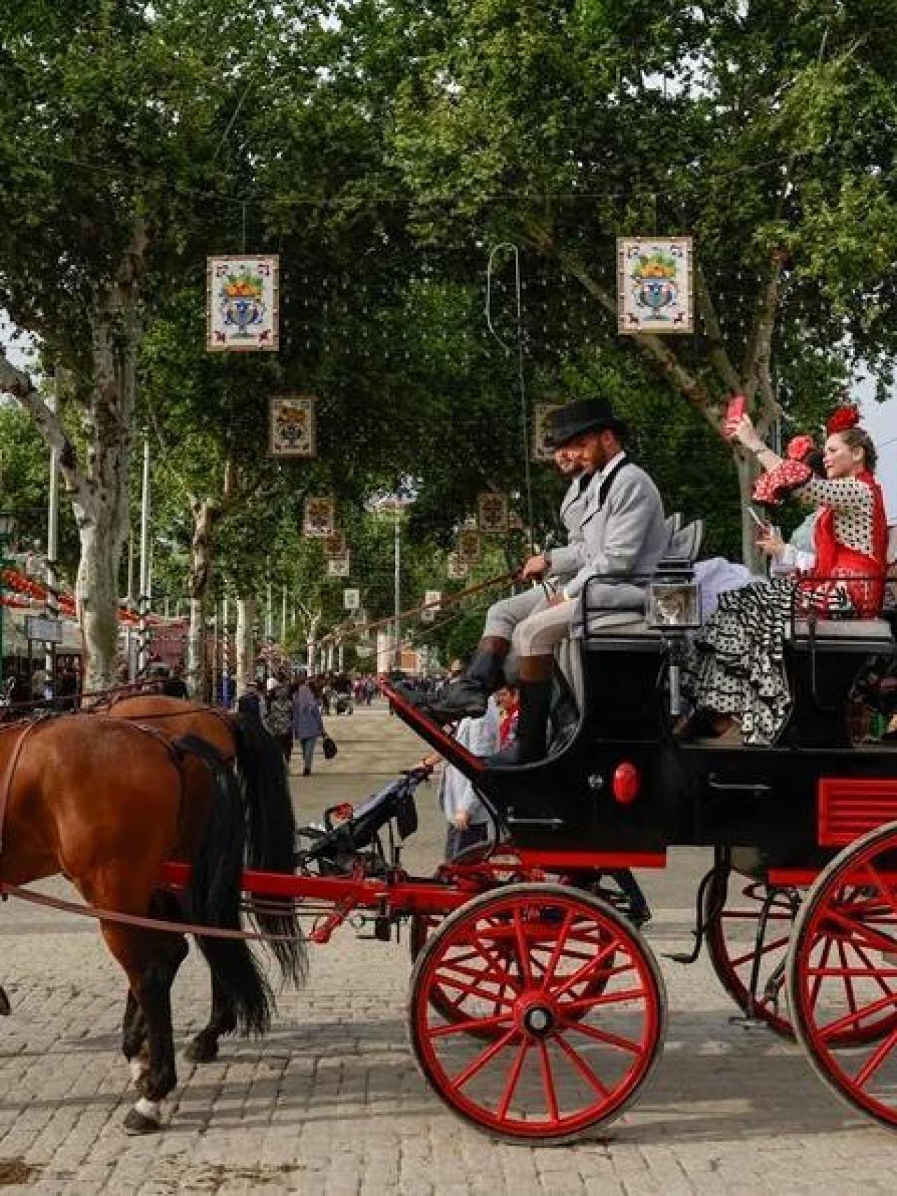 Una calesa en la Feria de Sevilla.