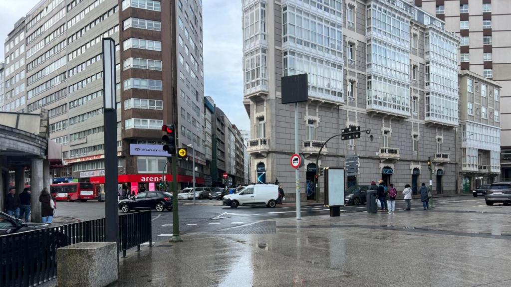 La plaza de Pontevedra, en A Coruña, esta mañana.
