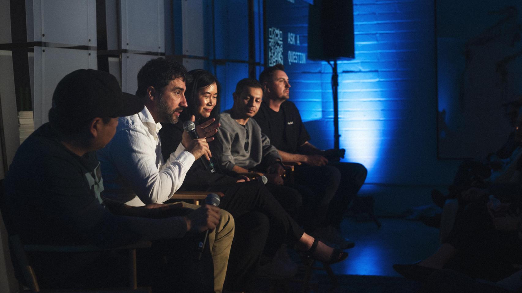 Joaquín Cuenca, CEO de Freepik, en el acto organizado en Los Ángeles junto a profesionales del cine.