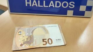 Imagen de los billetes de 50 publicada por la Policía Municipal de Valladolid.