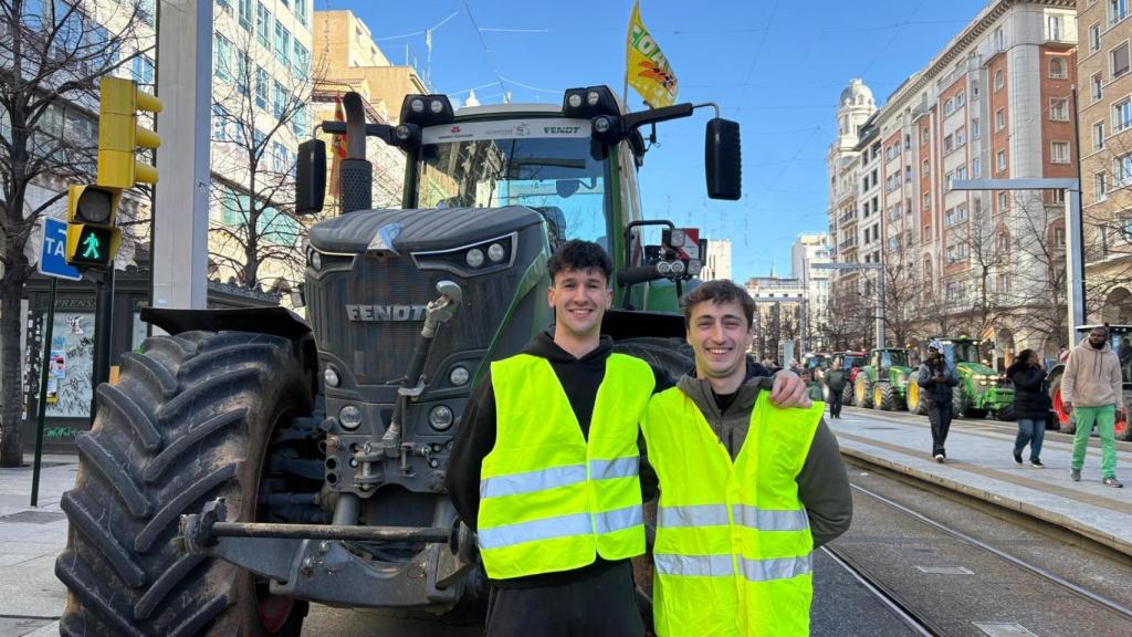 Diego Escudero en la manifestación de este viernes en Zaragoza