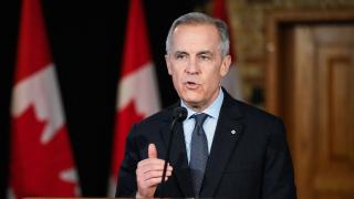 El primer ministro de Canadá, Mark Carney, durante una conferencia de prensa antes de un foro de planificación del gabinete en la Ciudadela de Quebec.