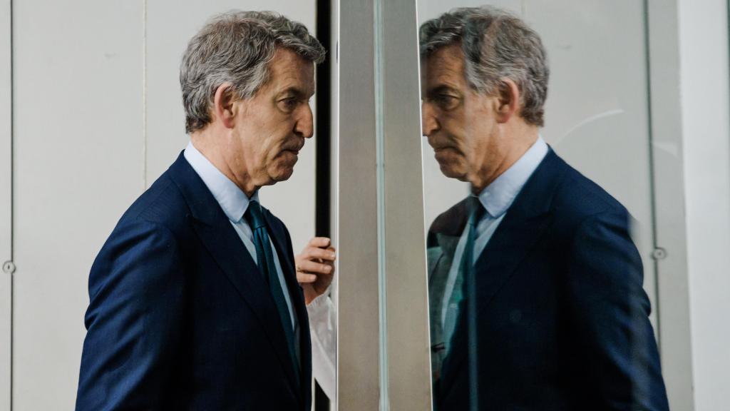 Alberto Núñez Feijóo, en la sede del PP, este viernes.