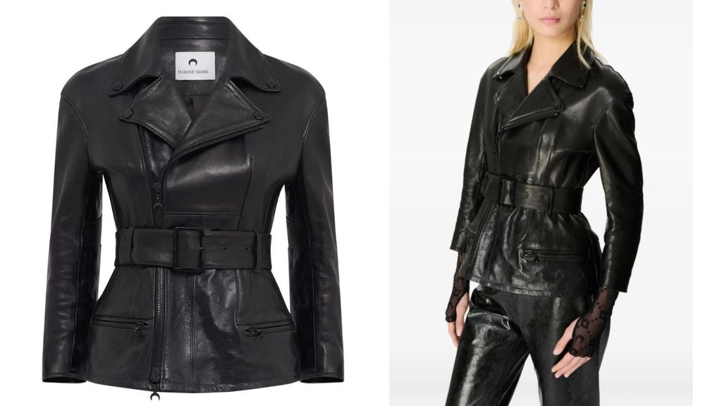 La chaqueta de cuero que luce Aitana Ocaña es de Marine Serre.