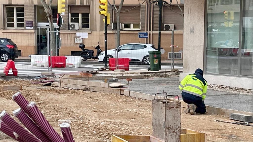 Trabajador en una obra en Zaragoza