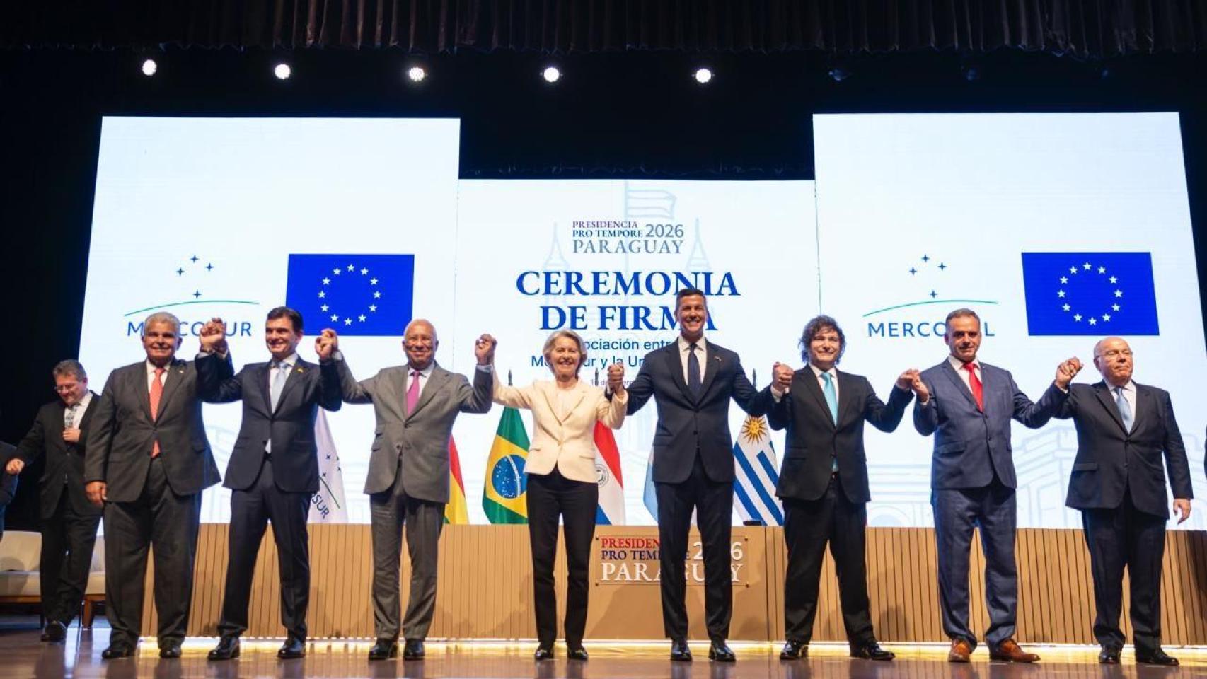 Ceremonia de la firma del acuerdo entre la Unión Europea y Mercosur.